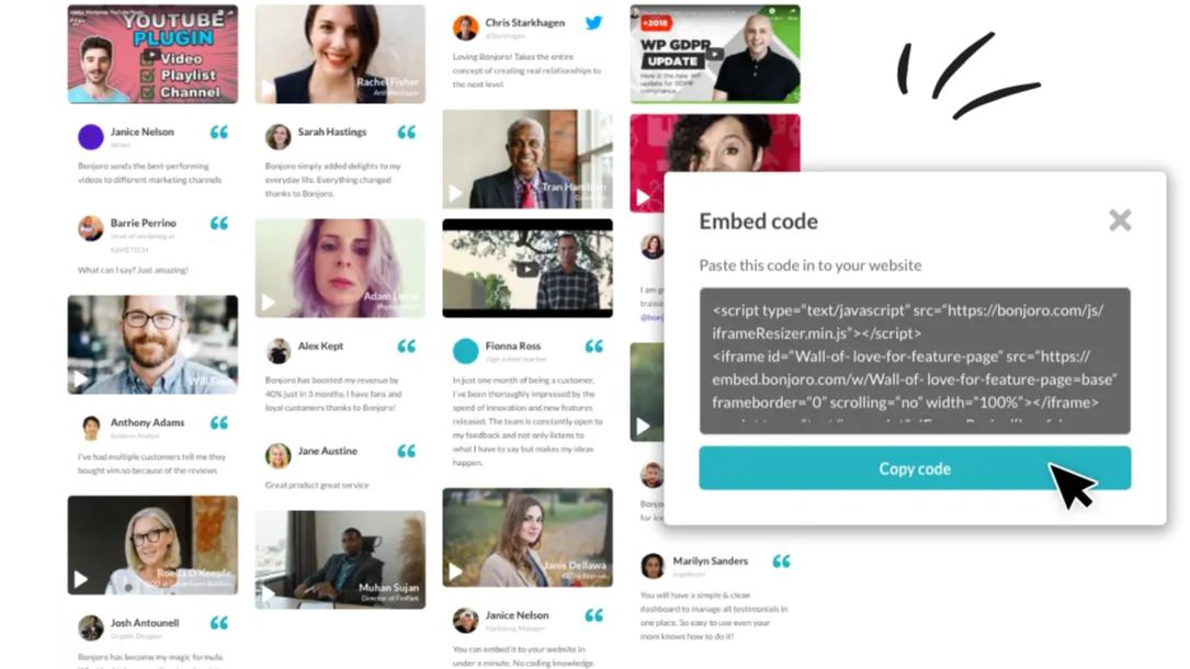 Publish testimonials in seconds